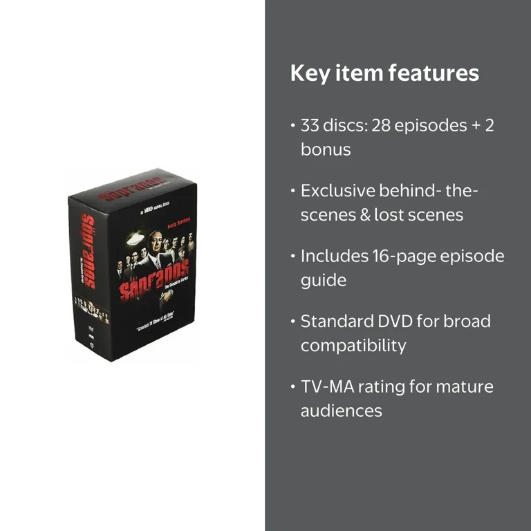 SDS, The Sopranos: Complete Series DVD, 33 Discs, Box Art