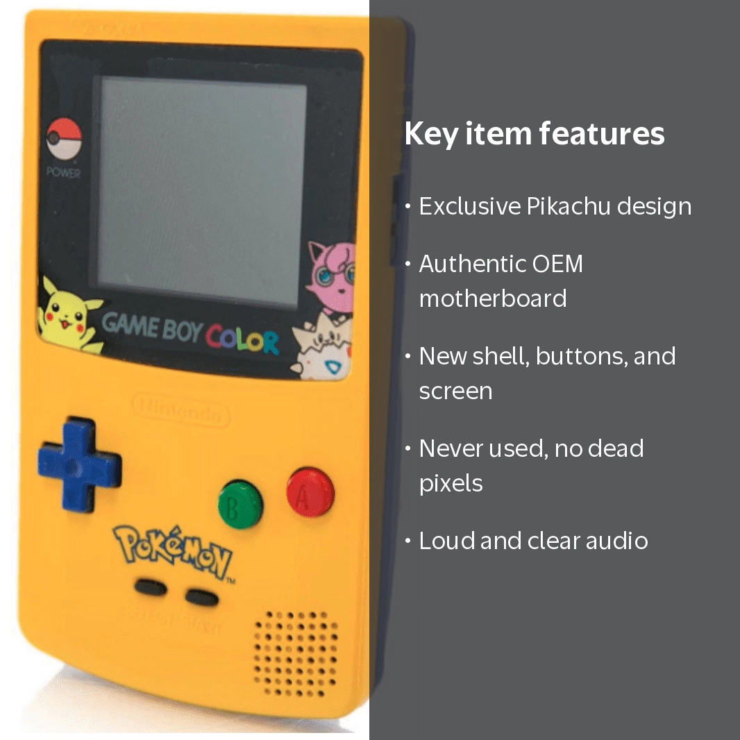 Nintendo Game Boy Gameboy Color Pikachu Edition - New shell