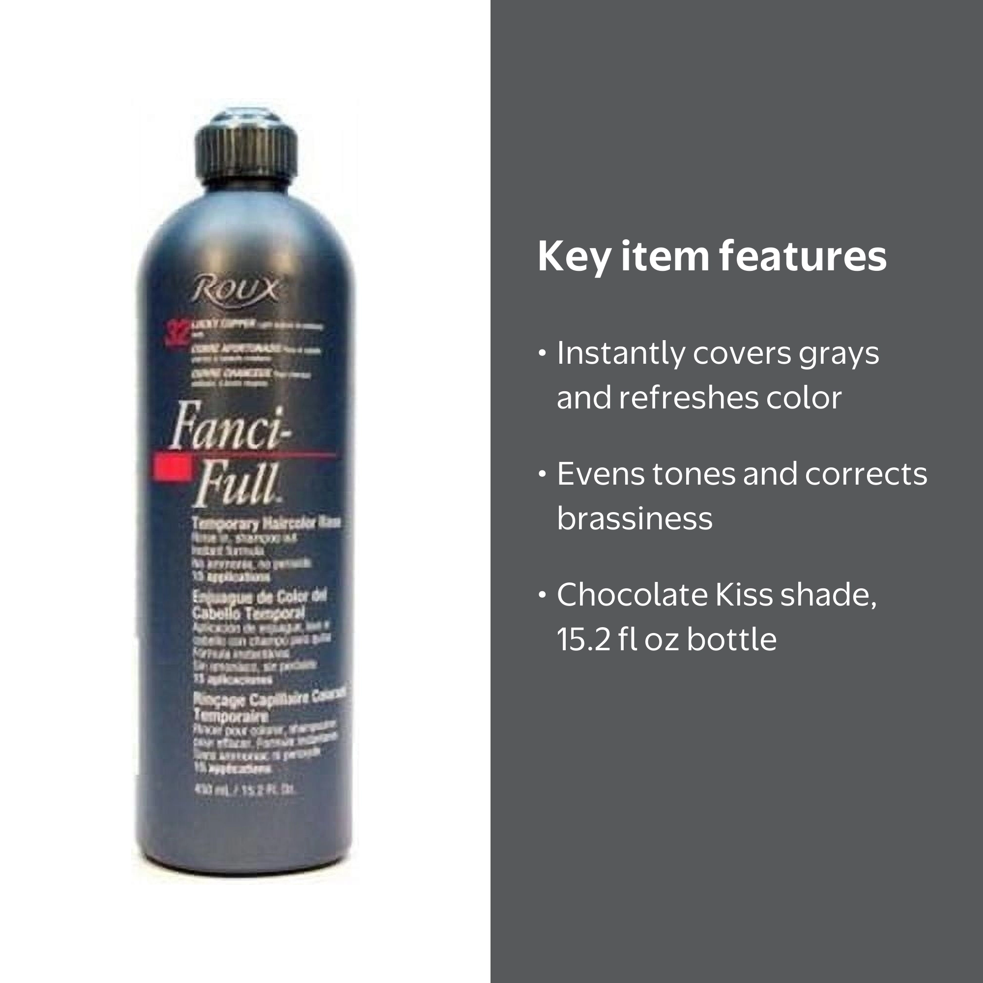 Roux Fanci-Full Temporary Color Rinse, Chocolate Kiss 13, Hair Dye