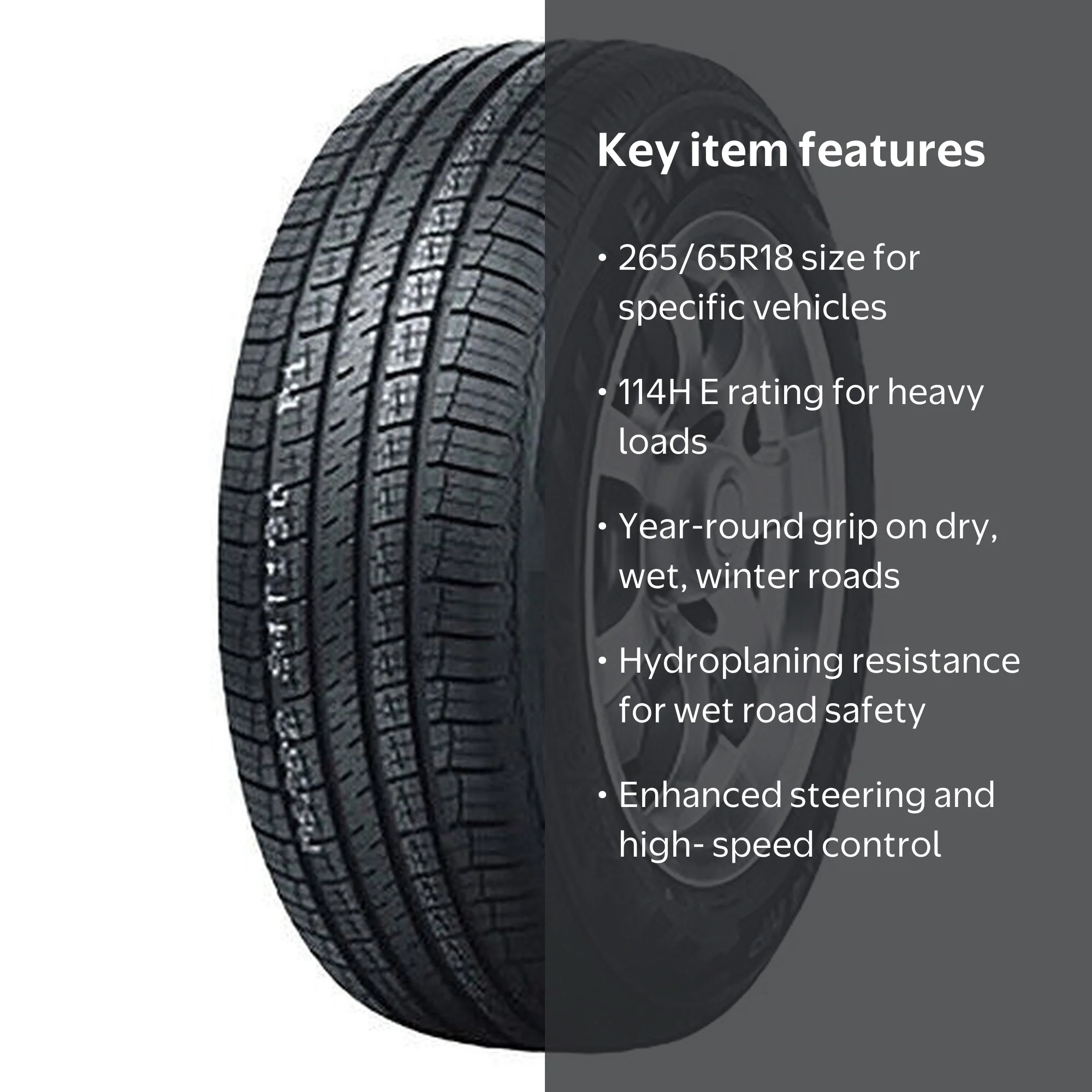 Evoluxx, Passenger Tire, 265/65R18, All Season 4X4 HP - Walmart.com