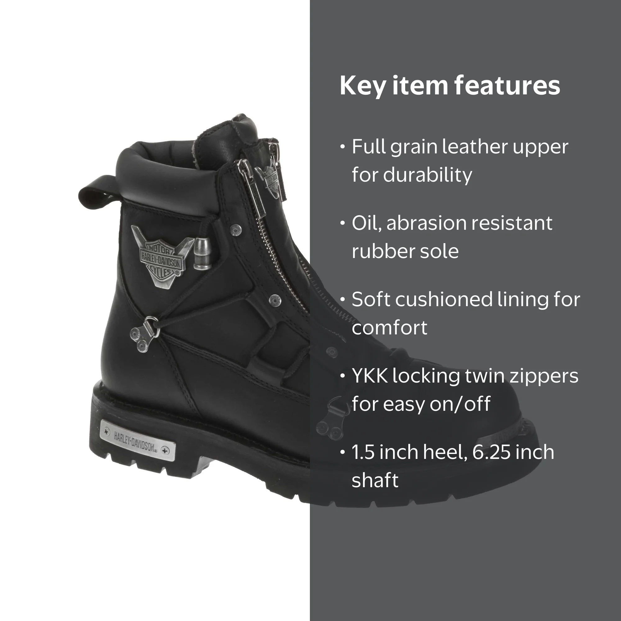 Harley-Davidson Men's Brake Light Black 6.25-Inch Motorcycle Boots