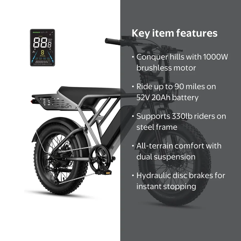jvo electric bicycle Emojo 500W Bobcat Pro Bike delivering the strength to dominate steep hills and rough terrain with ease Eahora Juliet 1,000W 60Ah Electric