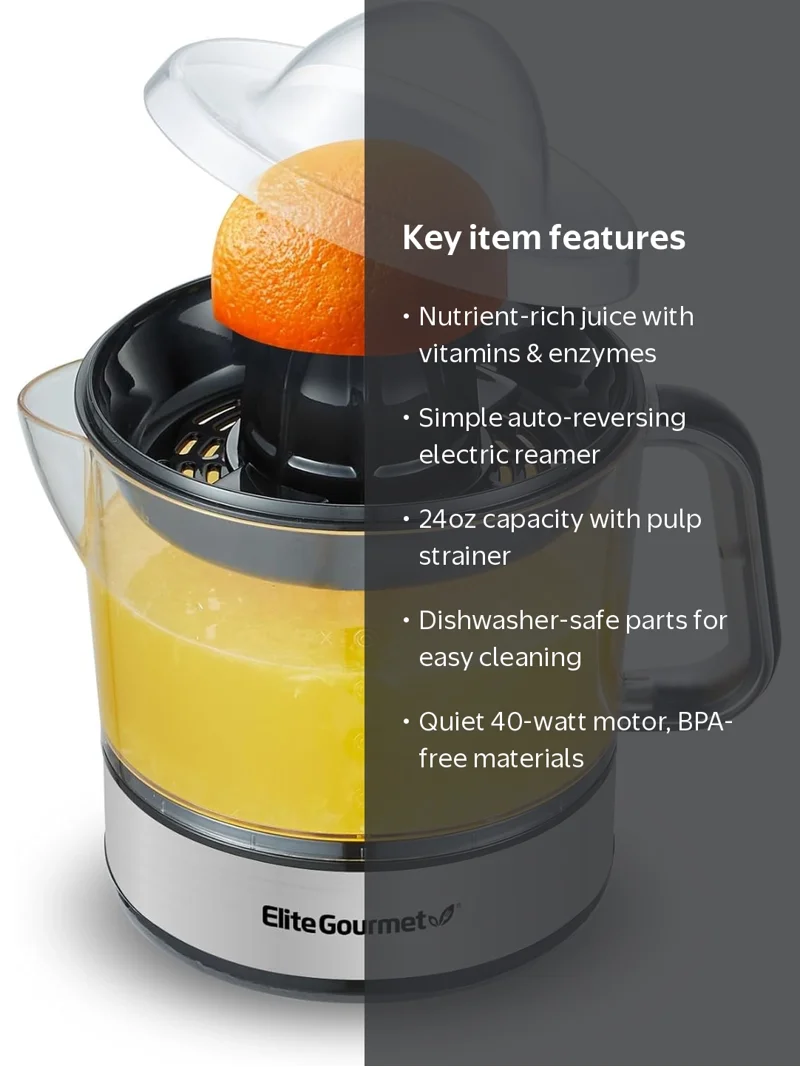 Elite Gourmet 24 oz Citrus Press Juicer, Black - Walmart.com