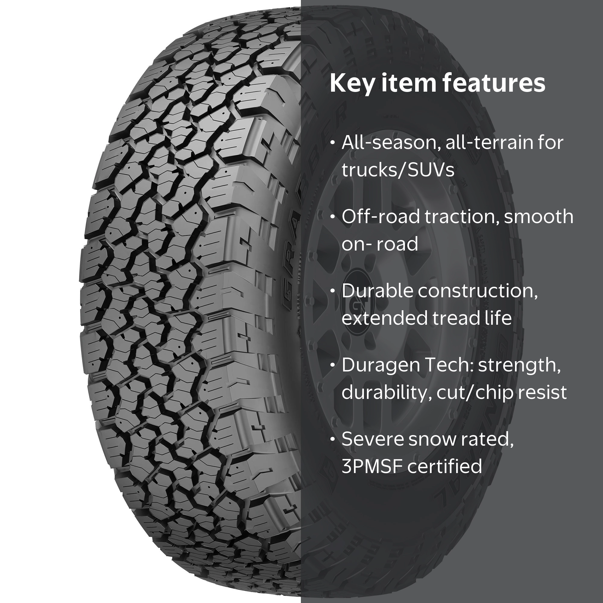 メガゲンガーmapsa10 General, Light Truck Tire, 265/50R20, All Terrain All-Season
