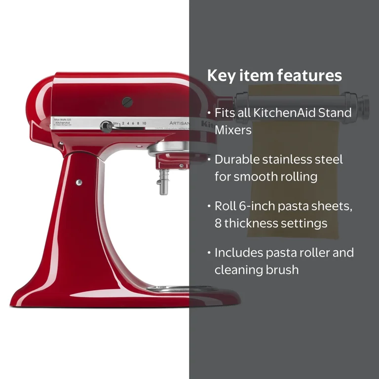 KitchenAid, Pasta Roller Attachment, Silver, 6