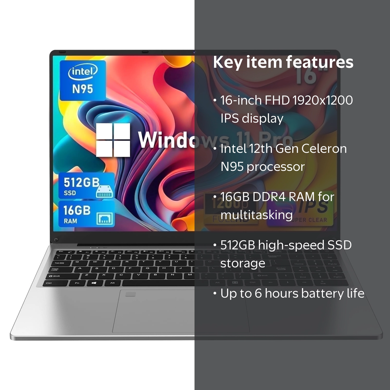 Chheart 16'' Gaming Laptop,Laptop Computer,DDR4 16GB Ram 512GB Ssd