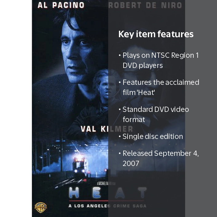 TVドラマ HEAT DVD Warner Bros., Heat [DVD], NTSC Region 1, DVD-Standard, 1 Disc