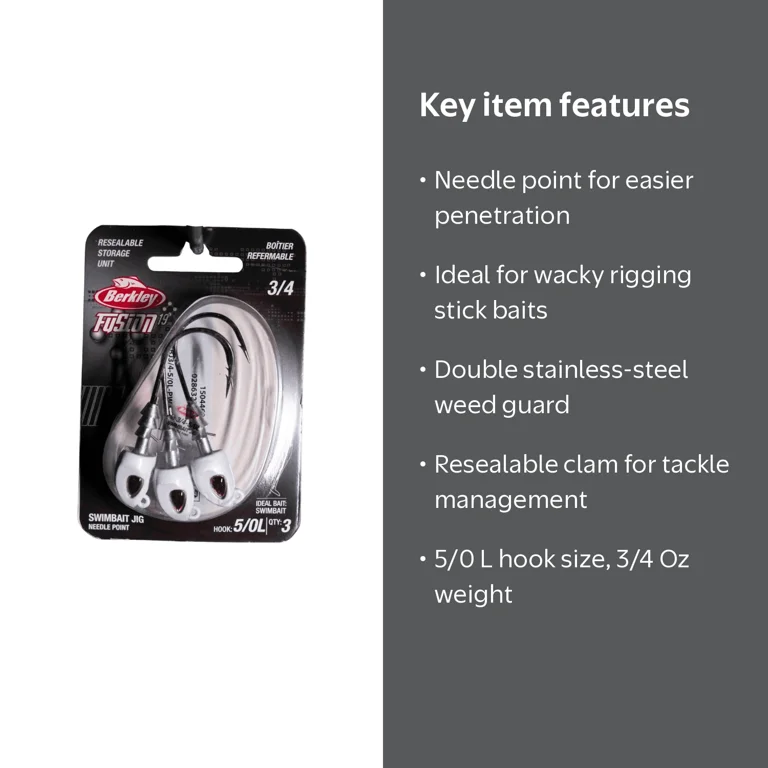 Berkley Fusion19 Swimbait Jig Heads - 5/0 Hook Size - Walmart.com
