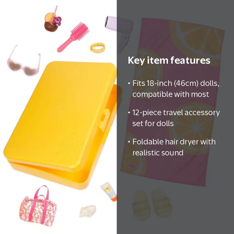 Our Generation, Travel Accessory Set, 12-piece, for 18-inch Dolls