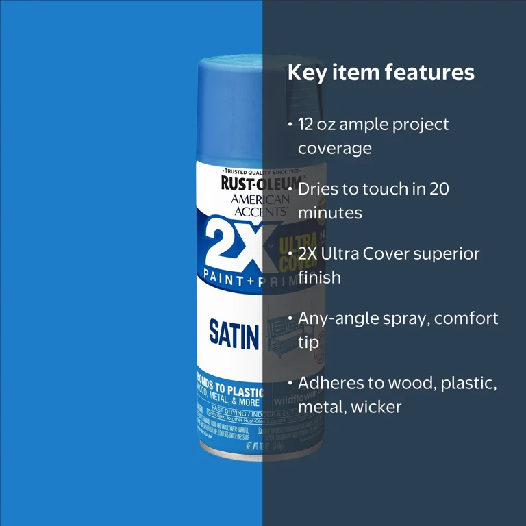 Rust-Oleum, Spray Paint, 12 oz, Wildflower Satin, Fast-Drying