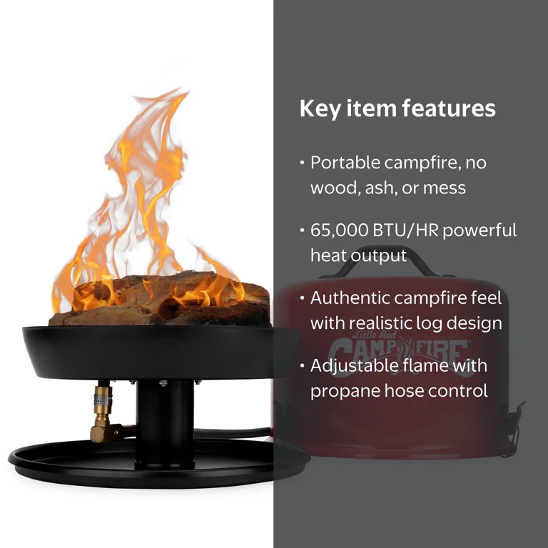 Camco Little Red Campfire | Propane Powered, Portable | 11-1/4in Camco Little Red Campfire | Propane Powered, Portable | 11-1/4in
