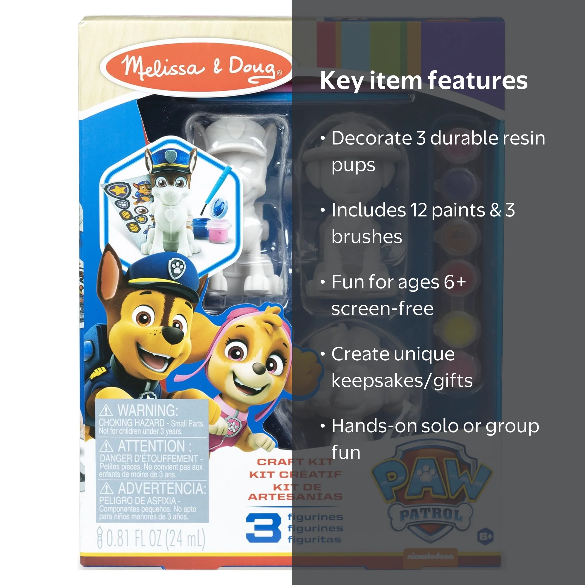 Melissa & Doug PAW Patrol Rescue Mission Tablero de actividades de madera para niños, juguetes sensoriales para niños, juguete de conducción de simulación, juguetes de la Patrulla Canina para niños a