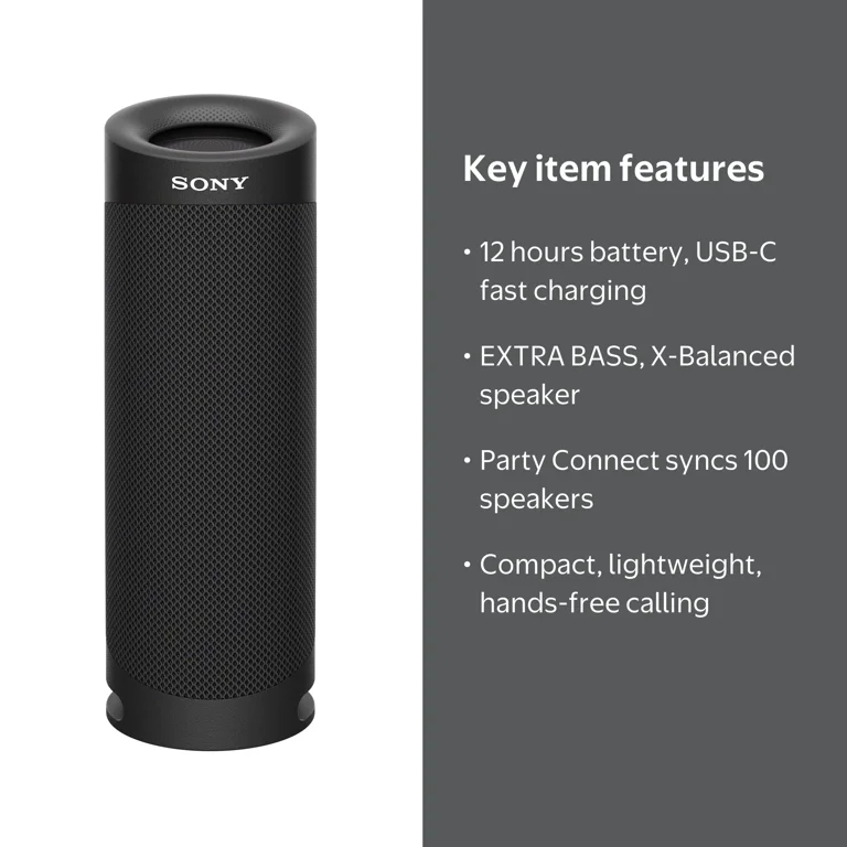 Sony SRSXB23 EXTRA BASS Waterproof & Lightweight Portable