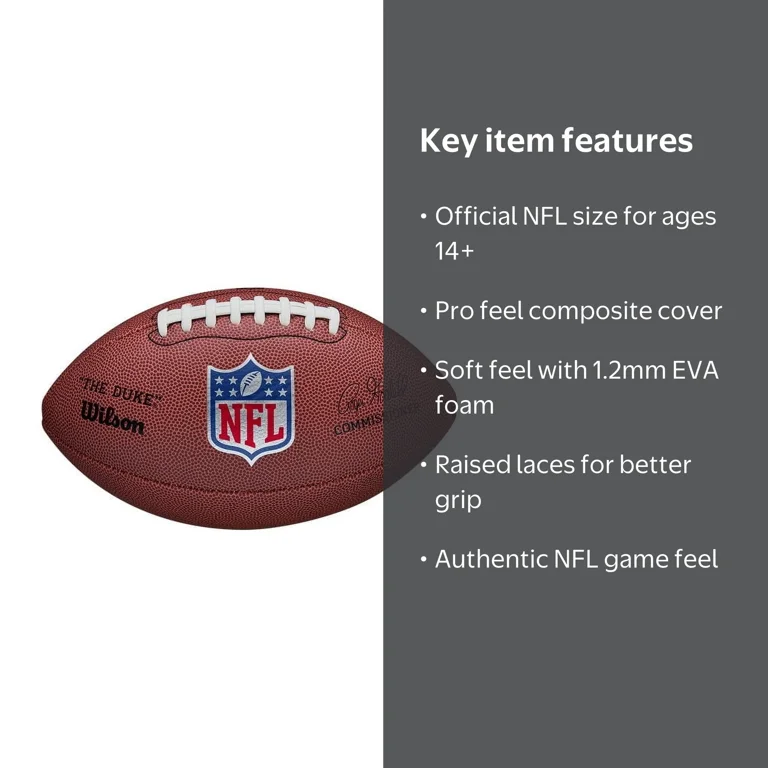 Wilson, NFL The Duke Replica Football, Brown, Official Size