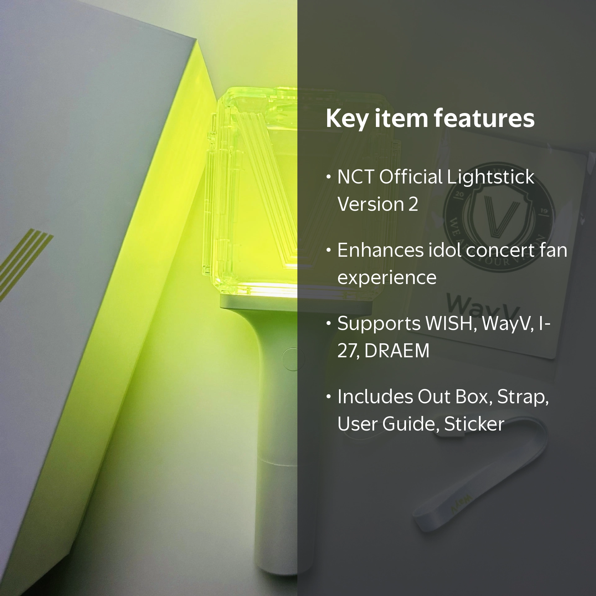 NCT Official Lightstick Ver2, Fanlight Light Stick WISH/wayV/I-27