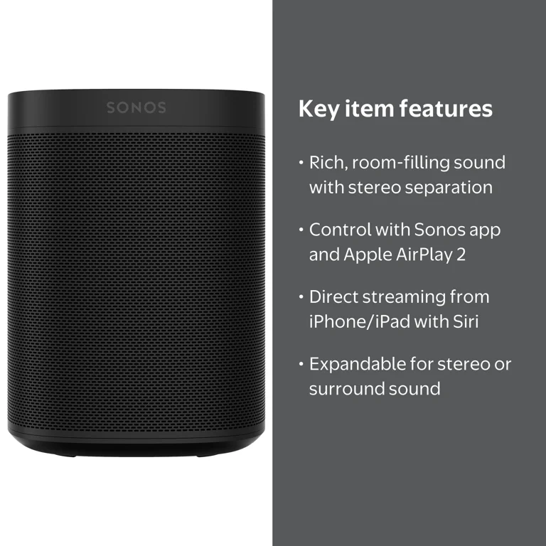 Sonos One SL - Microphone-Free Home Stereo Smart Speaker, Wireless