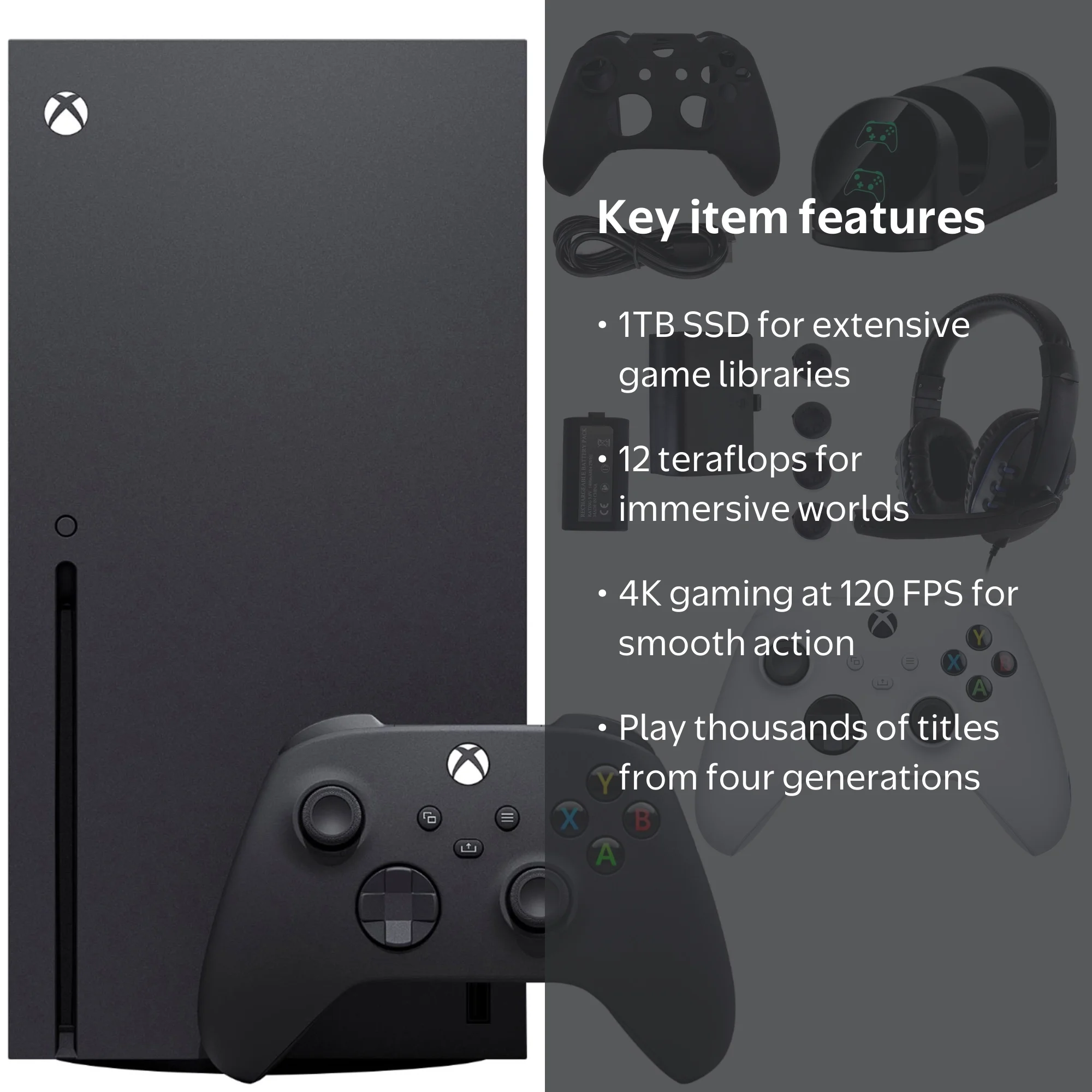 Xbox Series X Microsoft 1TB Console with Extra White Controller