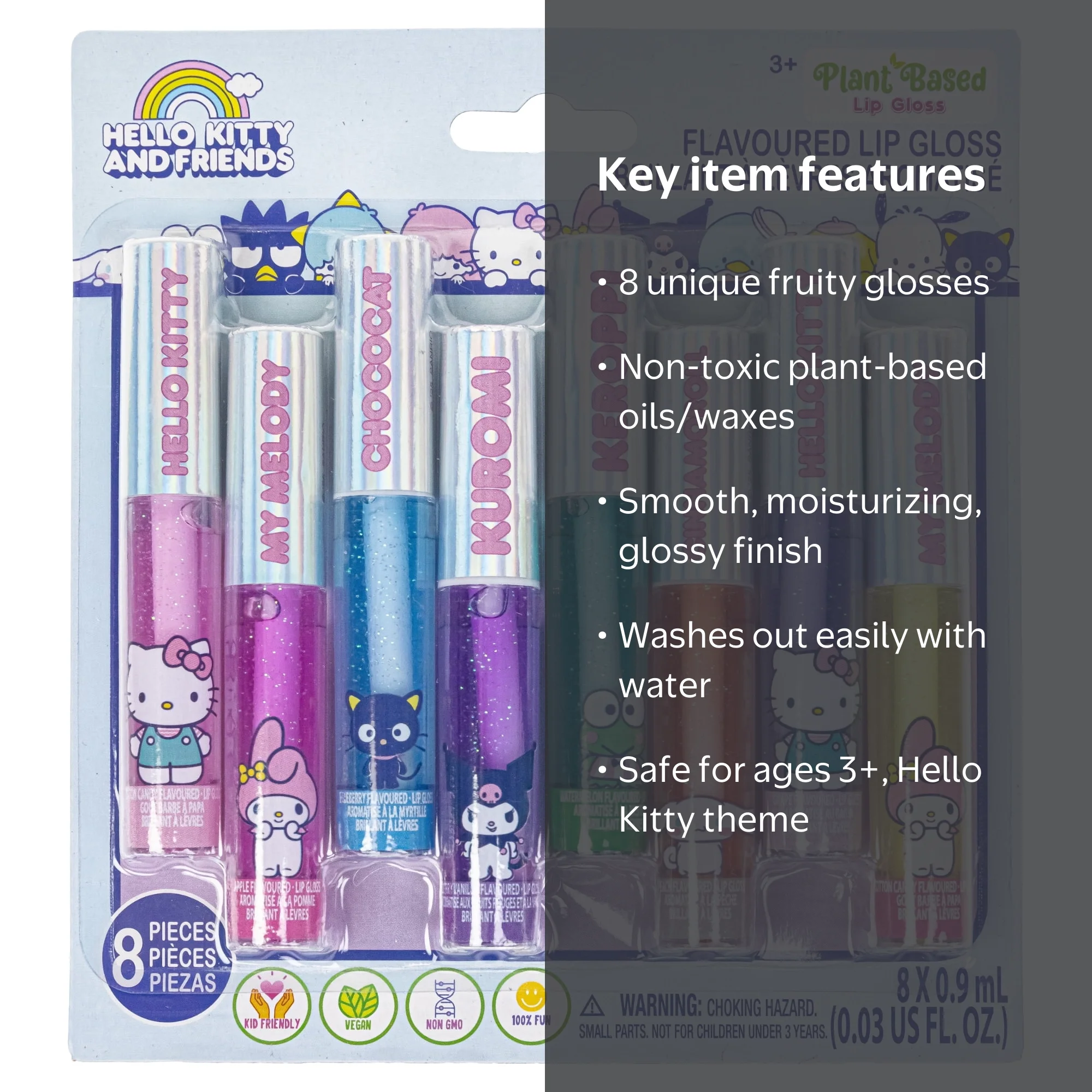 8pk Lip Gloss Hello Kitty and Friends - Walmart.com