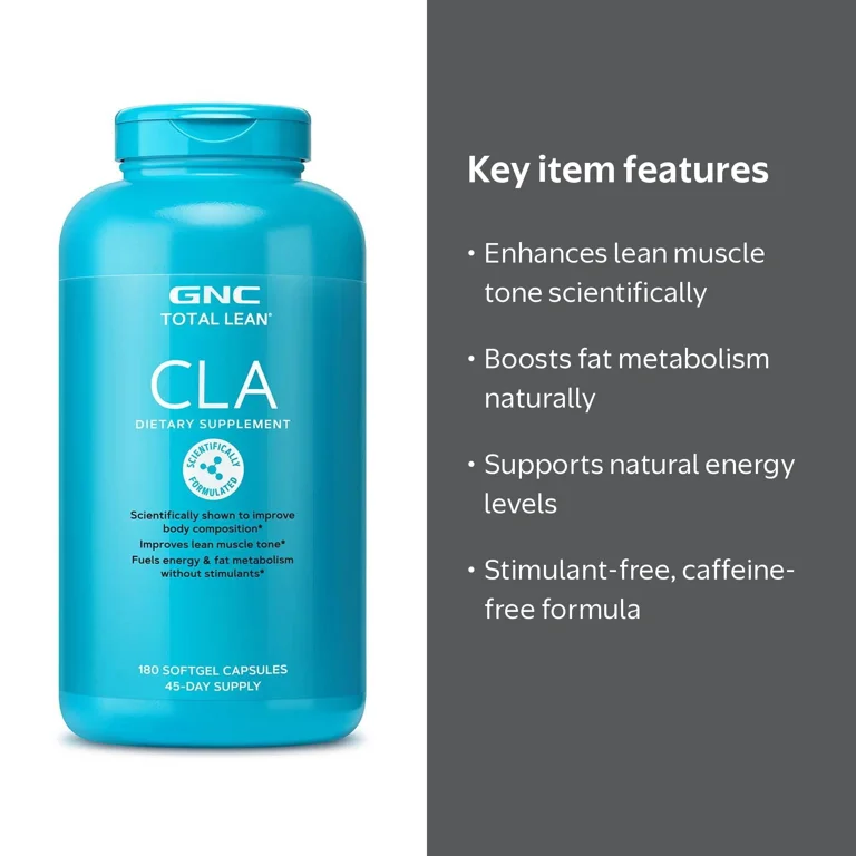 GNC Total Lean CLA | Improve Body Composition & Lean Muscle Tone, Fuels Fat Metabolism & Energy without Stimulants | Gluten Free