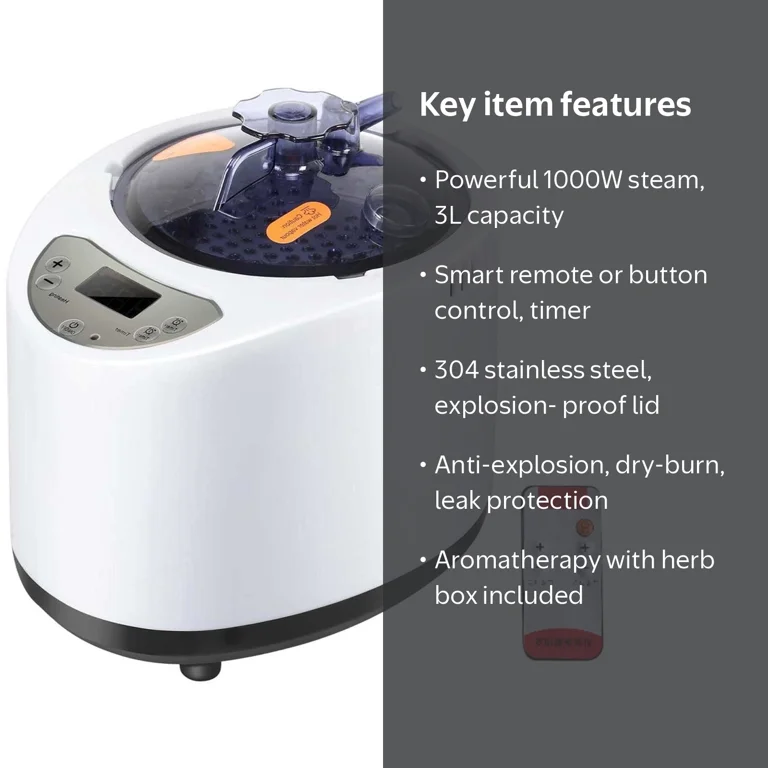 Isvgxsz 3L Sauna Steamer, Portable Steam Generator, Large