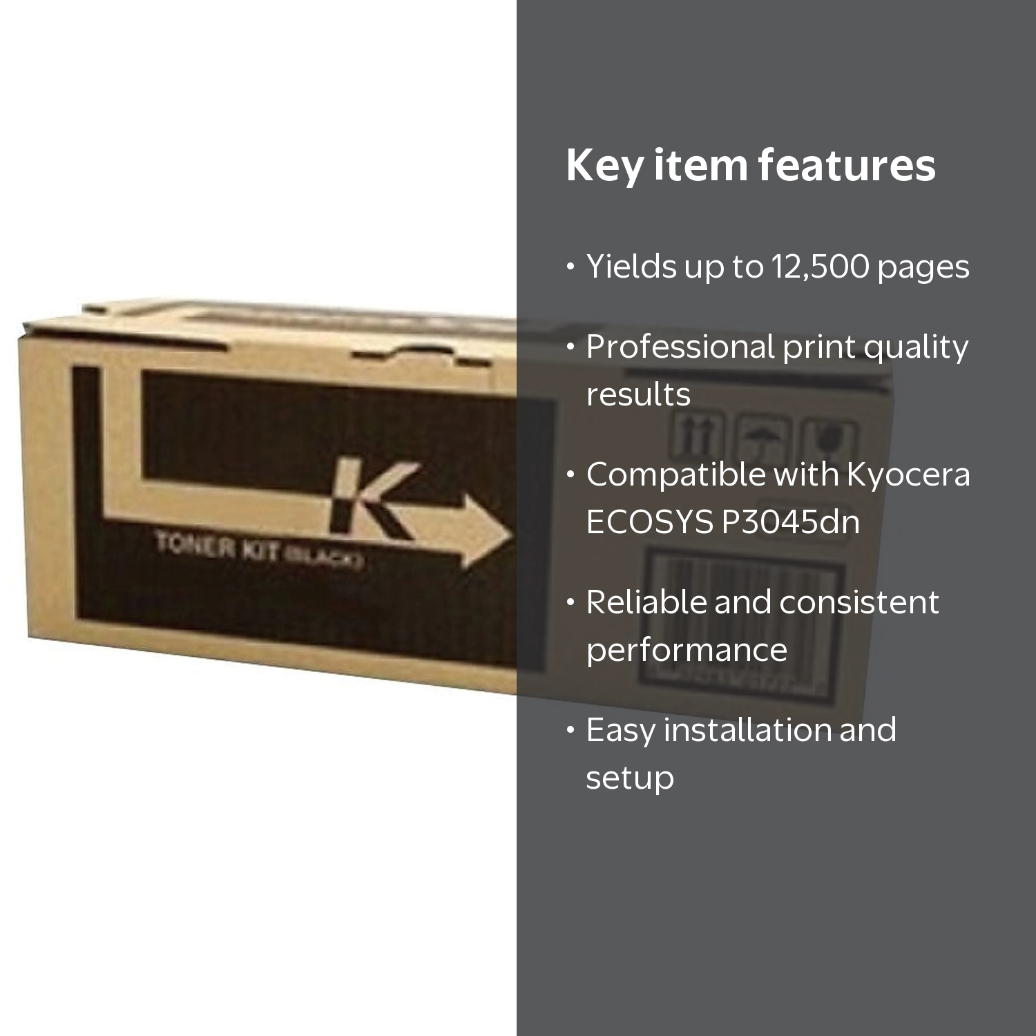 新品KYOCERA TK-7126 トナーキット ブラック Kyocera TK-3162 Black Toner Cartridge, Compatible Laser Printer