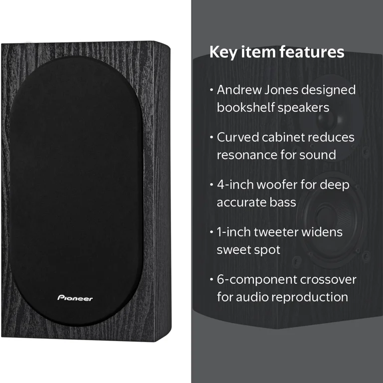 Pioneer SP-BS22-LR Andrew Jones Designed Bookshelf Speakers - Pair