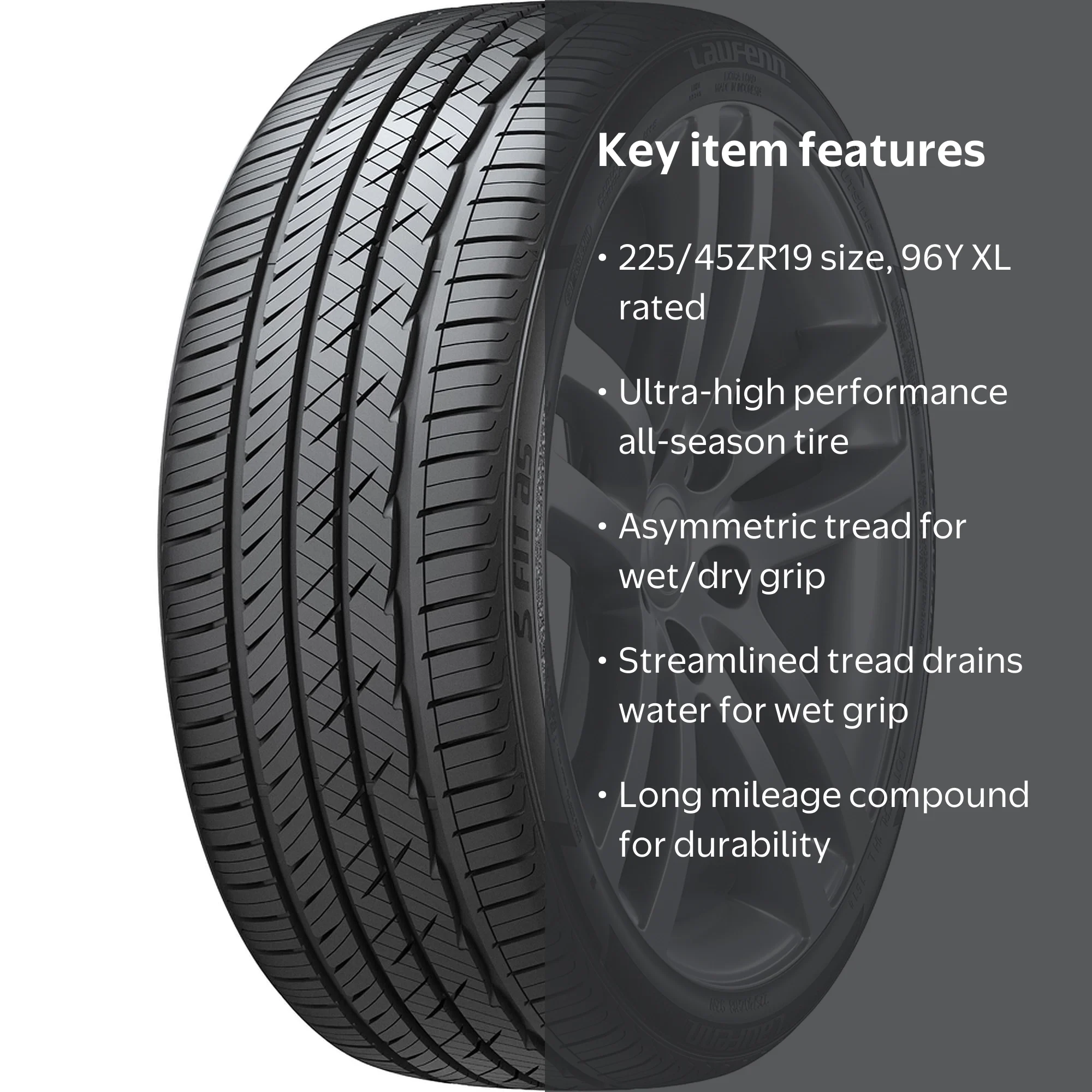 225/45ZR19XL 96Y LAUF S FIT AS LH01 BW - Walmart.com