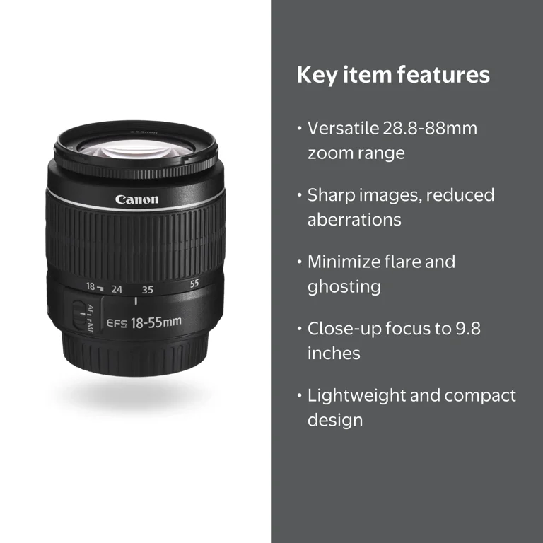 Canon EF-S 18-55mm f/3.5-5.6 III Compact Standard Zoom Camera Lens