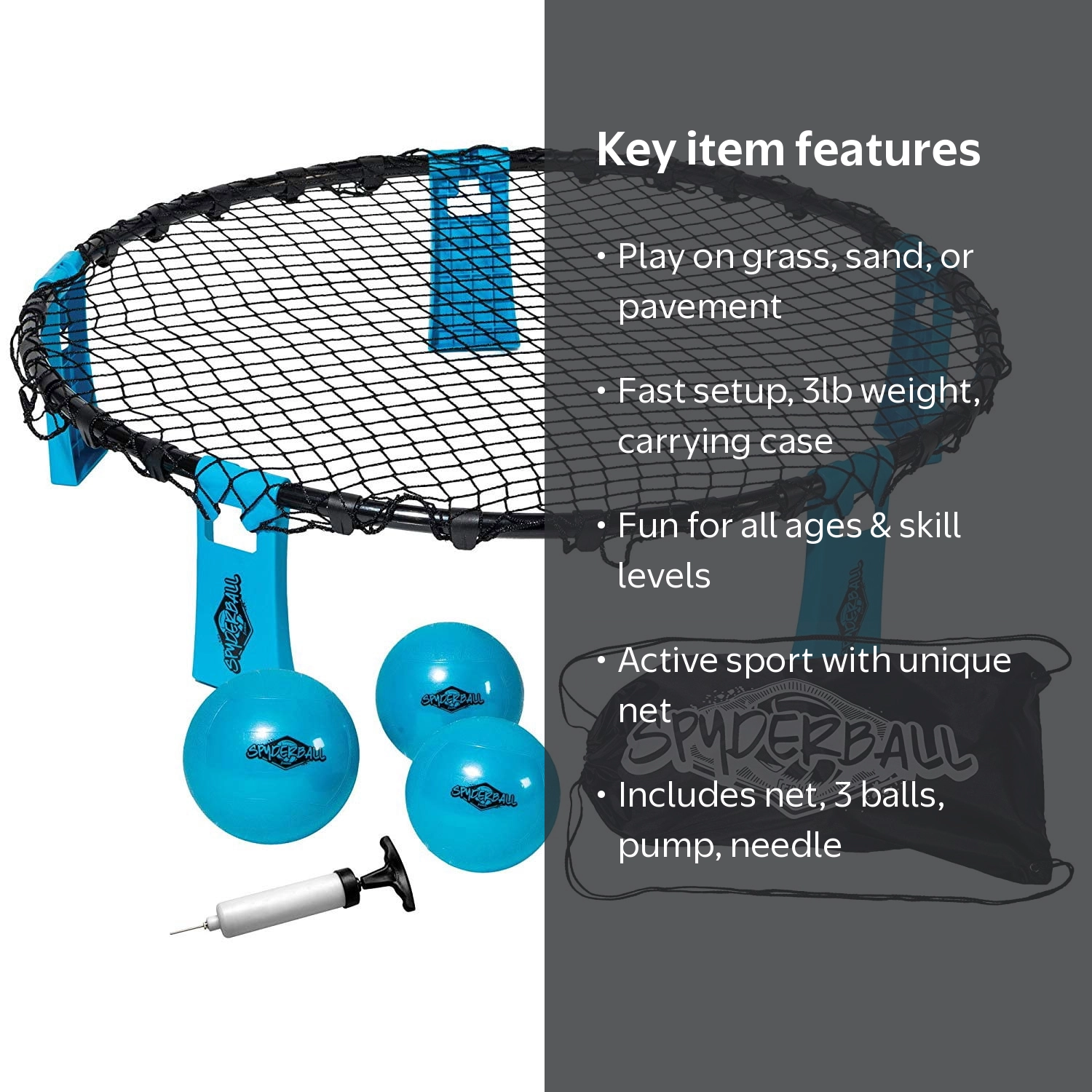 Franklin Sports, Outdoor Game, 52565, Portable with Net and Balls