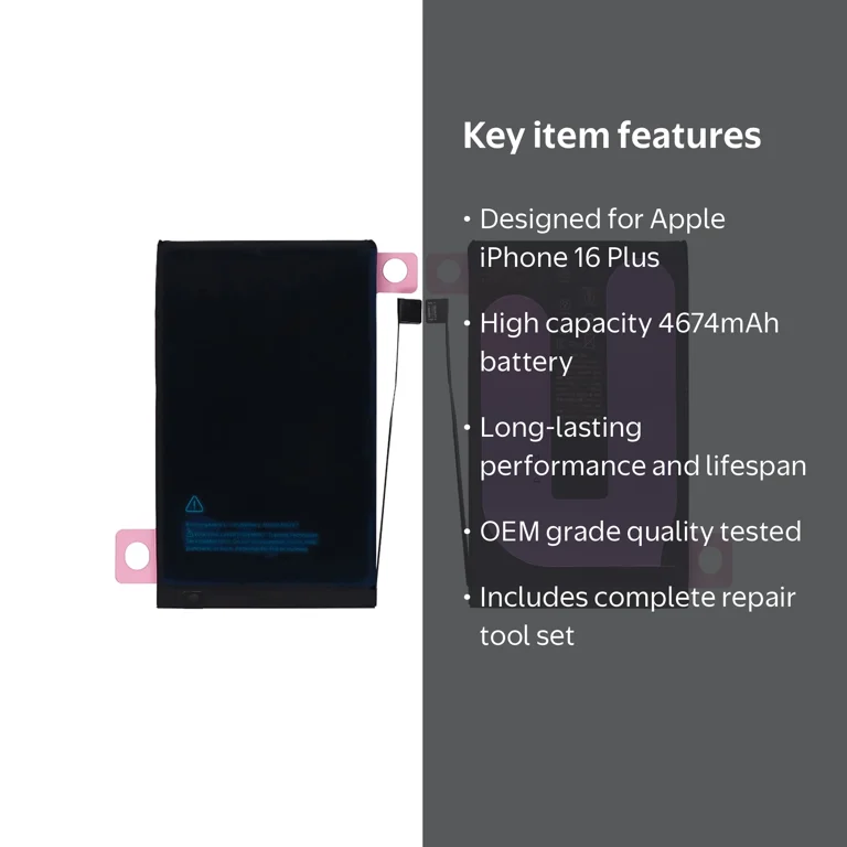 KIQ Replacement Battery For Apple iPhone 16 Plus(3.87V 4674mAh Li