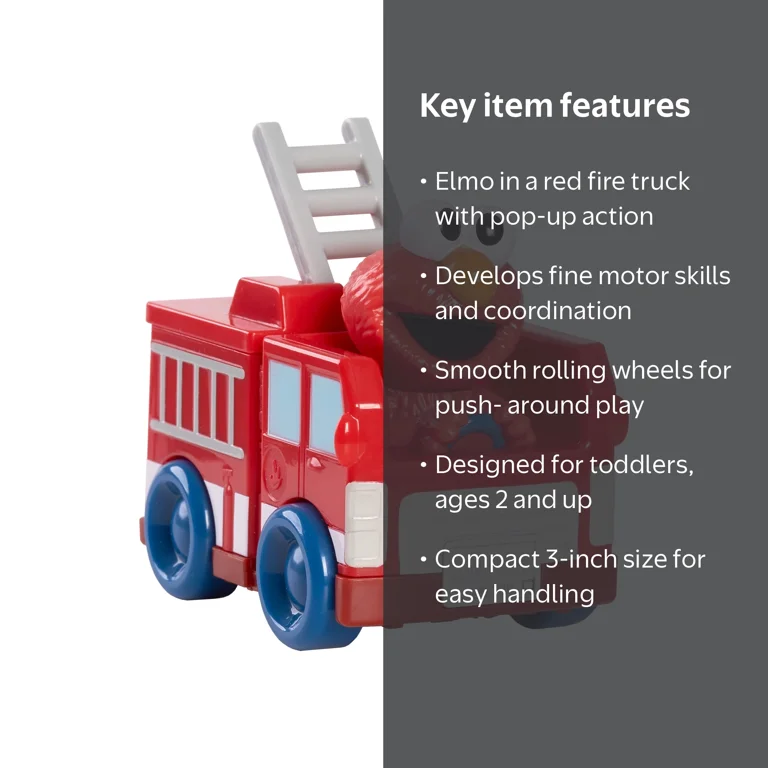 Sesame Street Twist & Pop Wheelies Elmo Vehicle, Pop-Up Toy Car