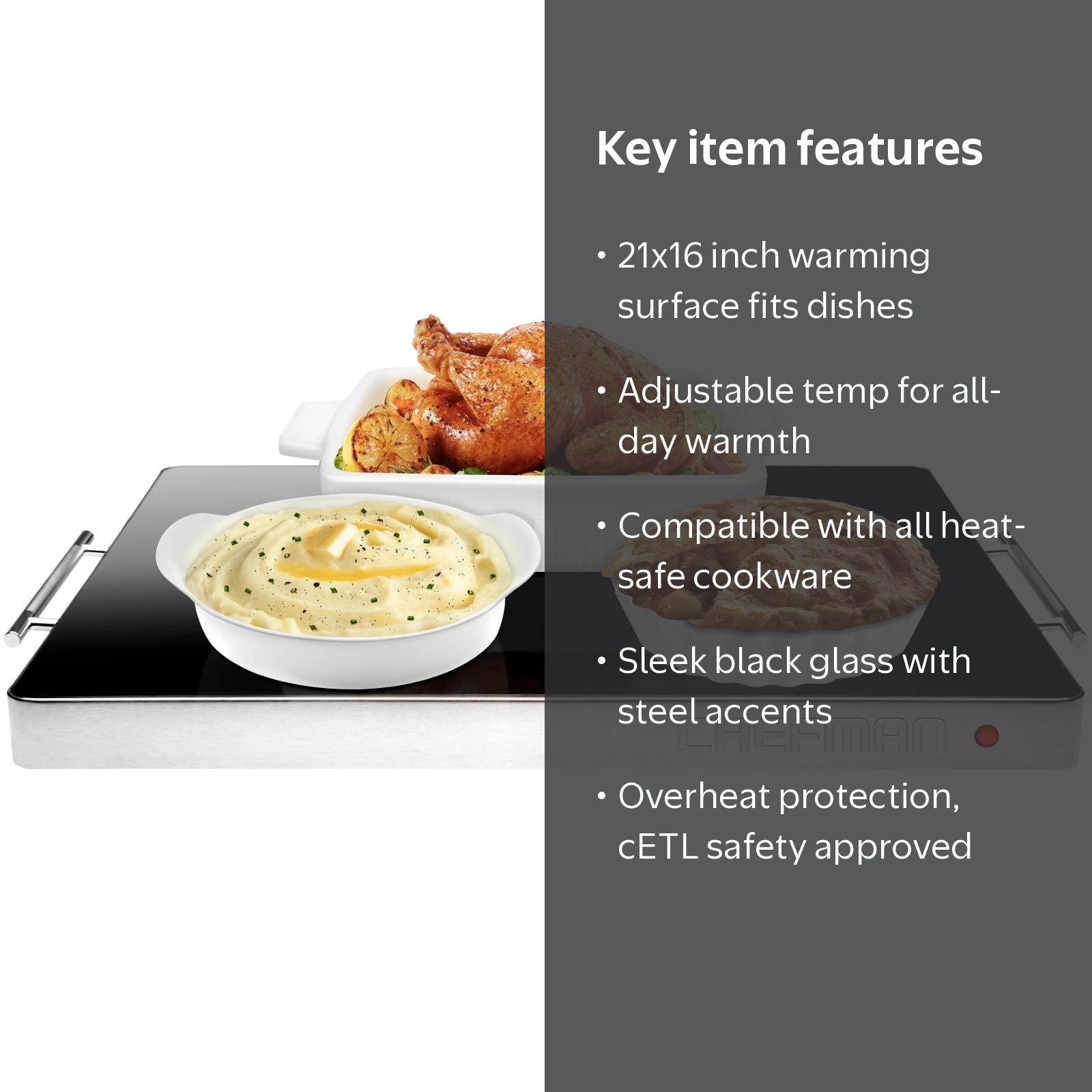 Chefman Family Size Adjustable Temperature Hot Pan, Electric