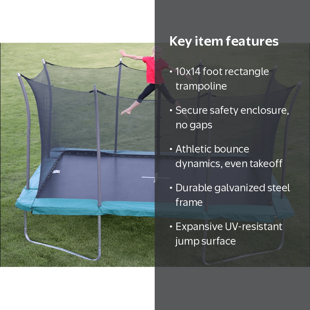 acca リボンゴム　オーロラ Propel 10x14' Rectangle Trampoline with Safety Enclosure for