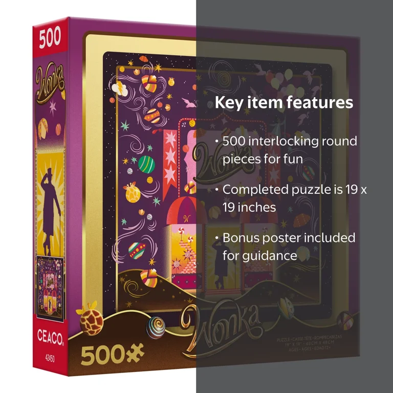 Ceaco 500 Piece Wonka, Chocolate Fantasy Interlocking Jigsaw