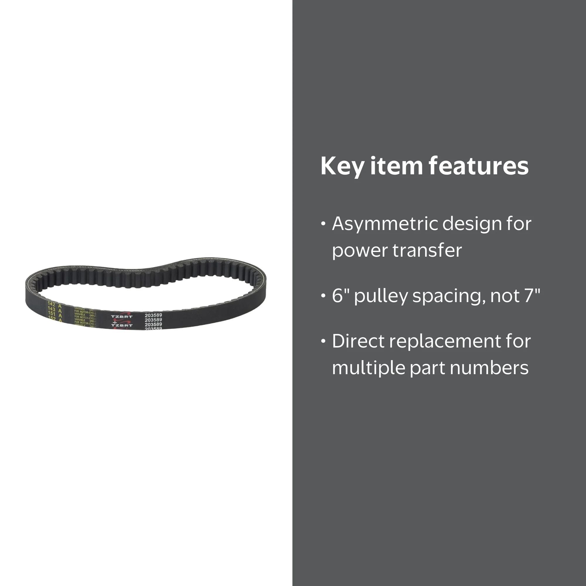 AlveyTech Torque Converter Belt 203589 for the Coleman KT196 Go