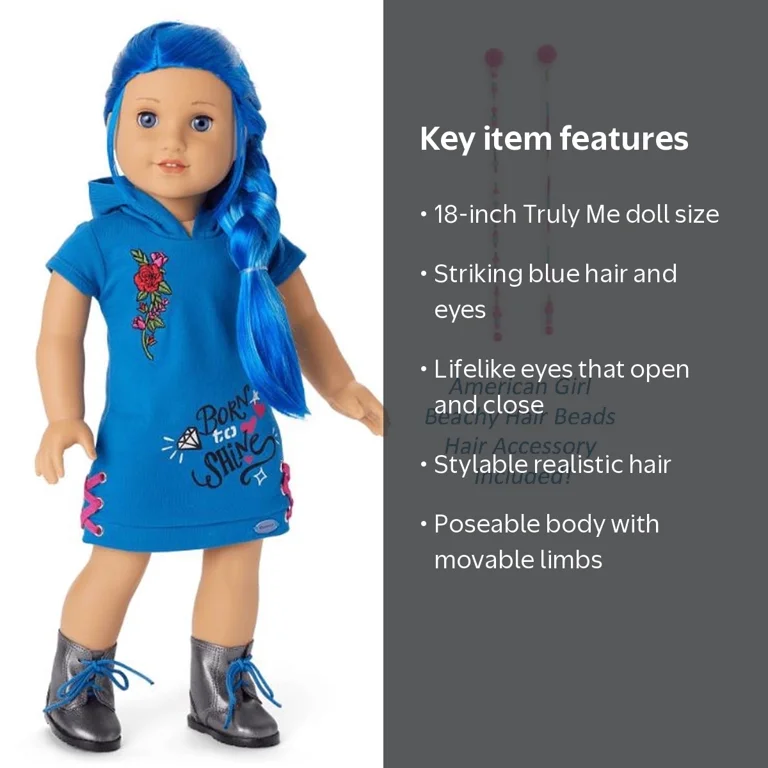 American Girl Truly Me Doll #90 with Blue Hair, Blue Eyes, Hair