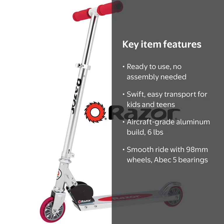 Razor, Razor A Kick Scooter, Frustration Free Packaging, Red