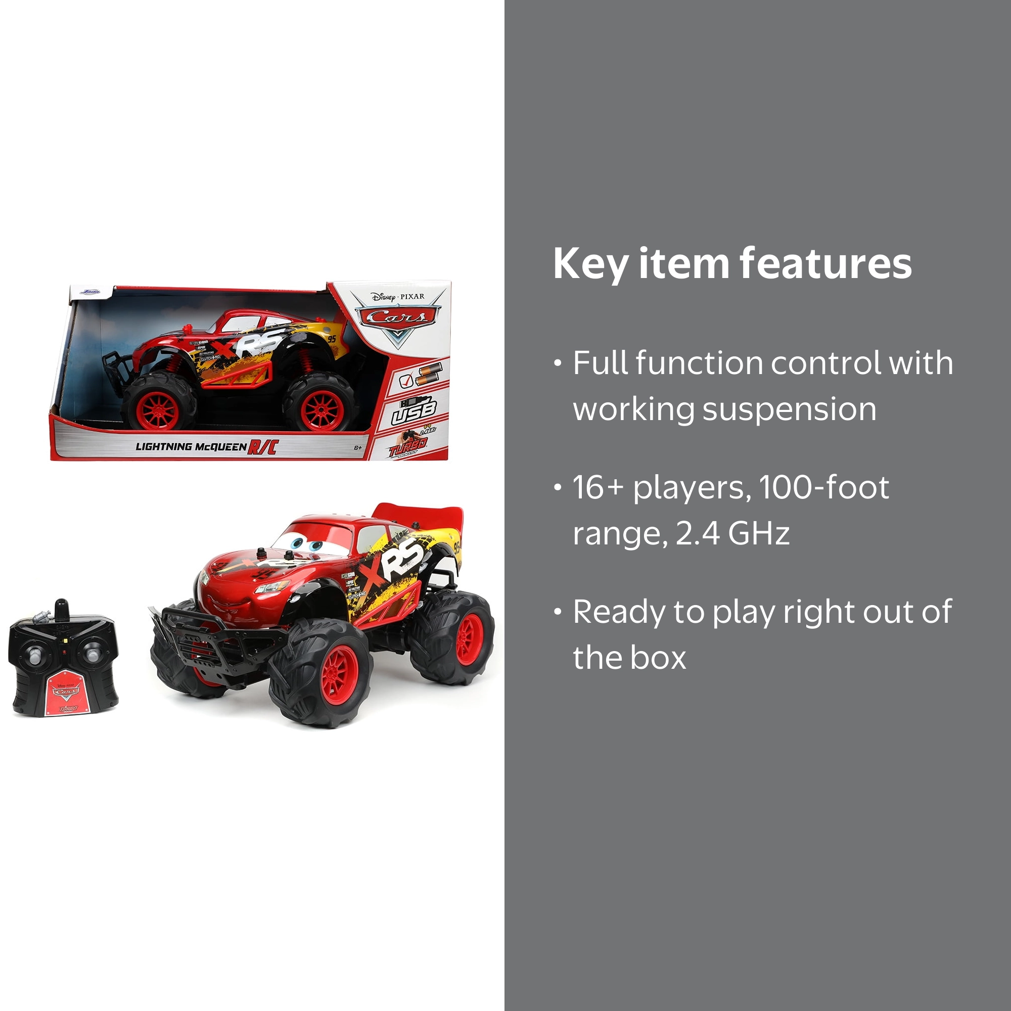 Disney Pixar Lightning McQueen 1:14 RC - Remote Control Car for
