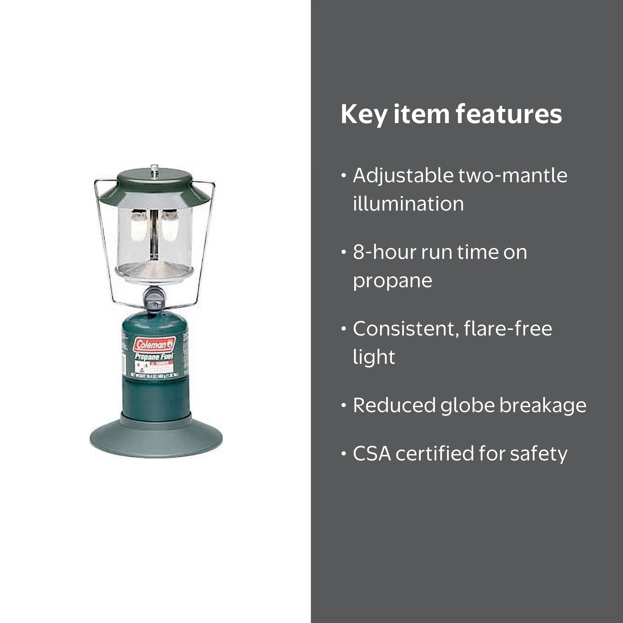 Coleman Portable Light Camp Lamp: Two-Mantle Propane Lantern