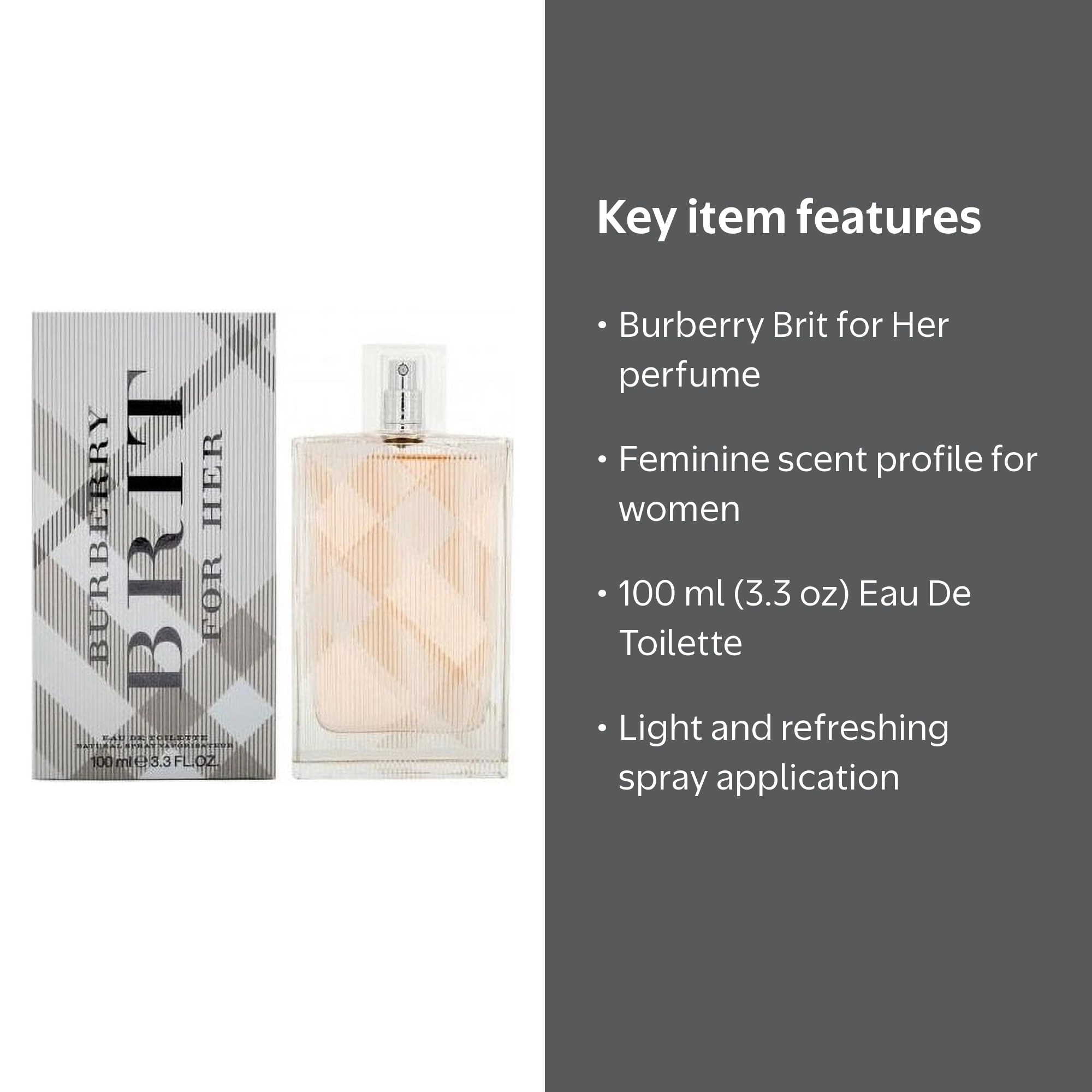 Burberry, Womens Perfume, 3.3 fl oz EDT spray, Multicolor