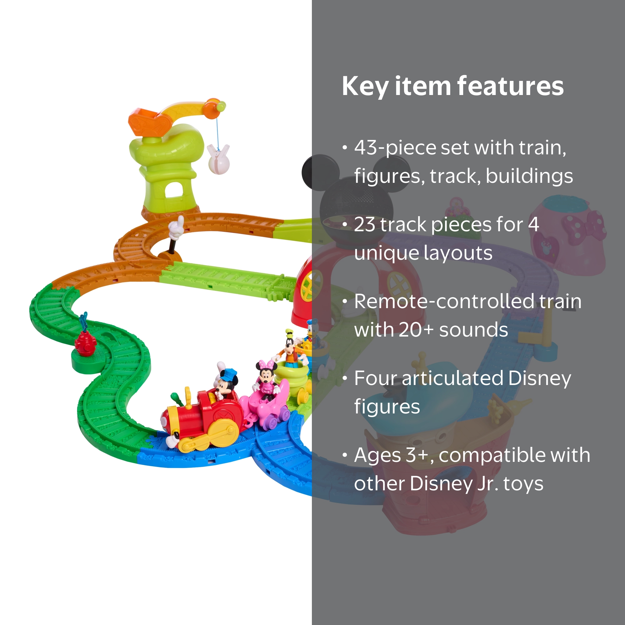 Disney Jr. Mickey Mouse Clubhouse Fun Track Set, 43 pieces, Kids