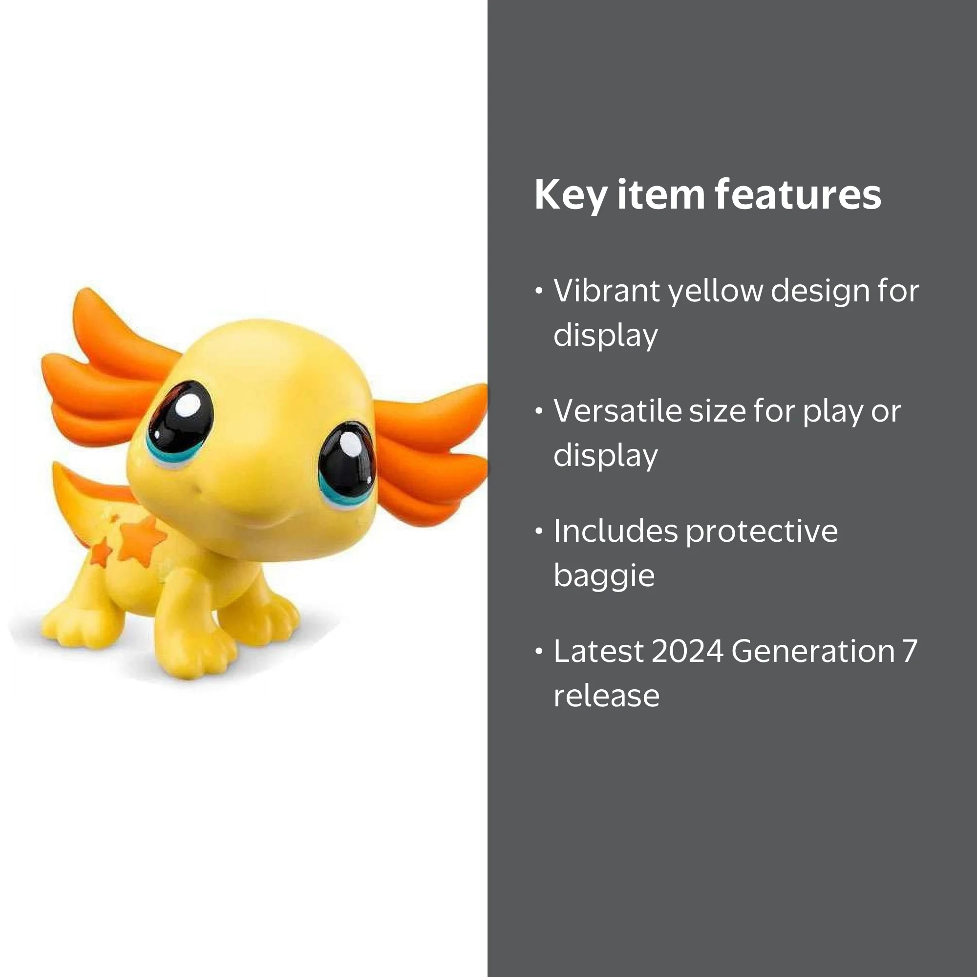 Hasbro Littlest Pet Shop 2024 Generation 7 Yellow Axolotl Mini