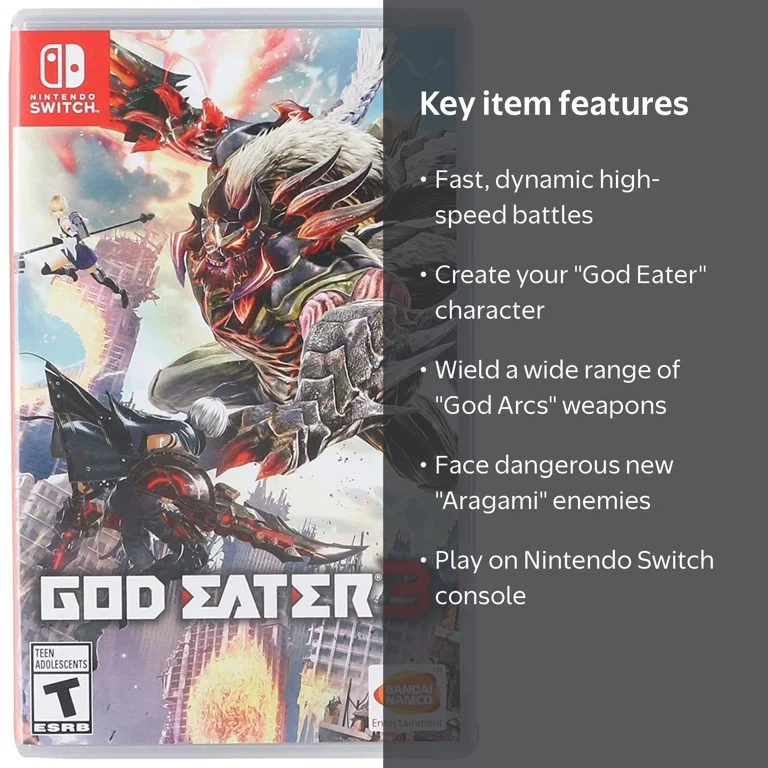 Bandai Namco, God Eater 3 Adventure Video Game, Nintendo Switch