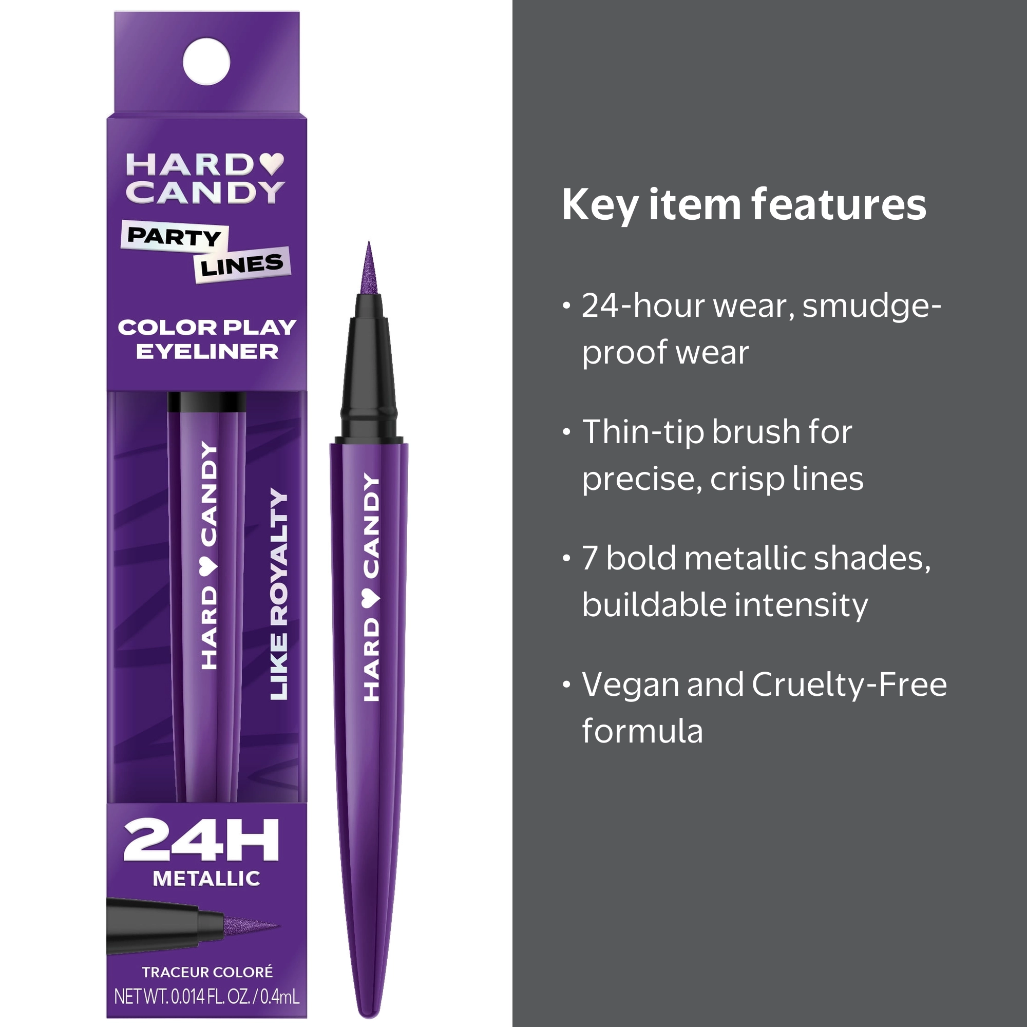 アイライナー play color k Hard Candy Party Lines Color Play Eyeliner, Liquid Liner, 24HR