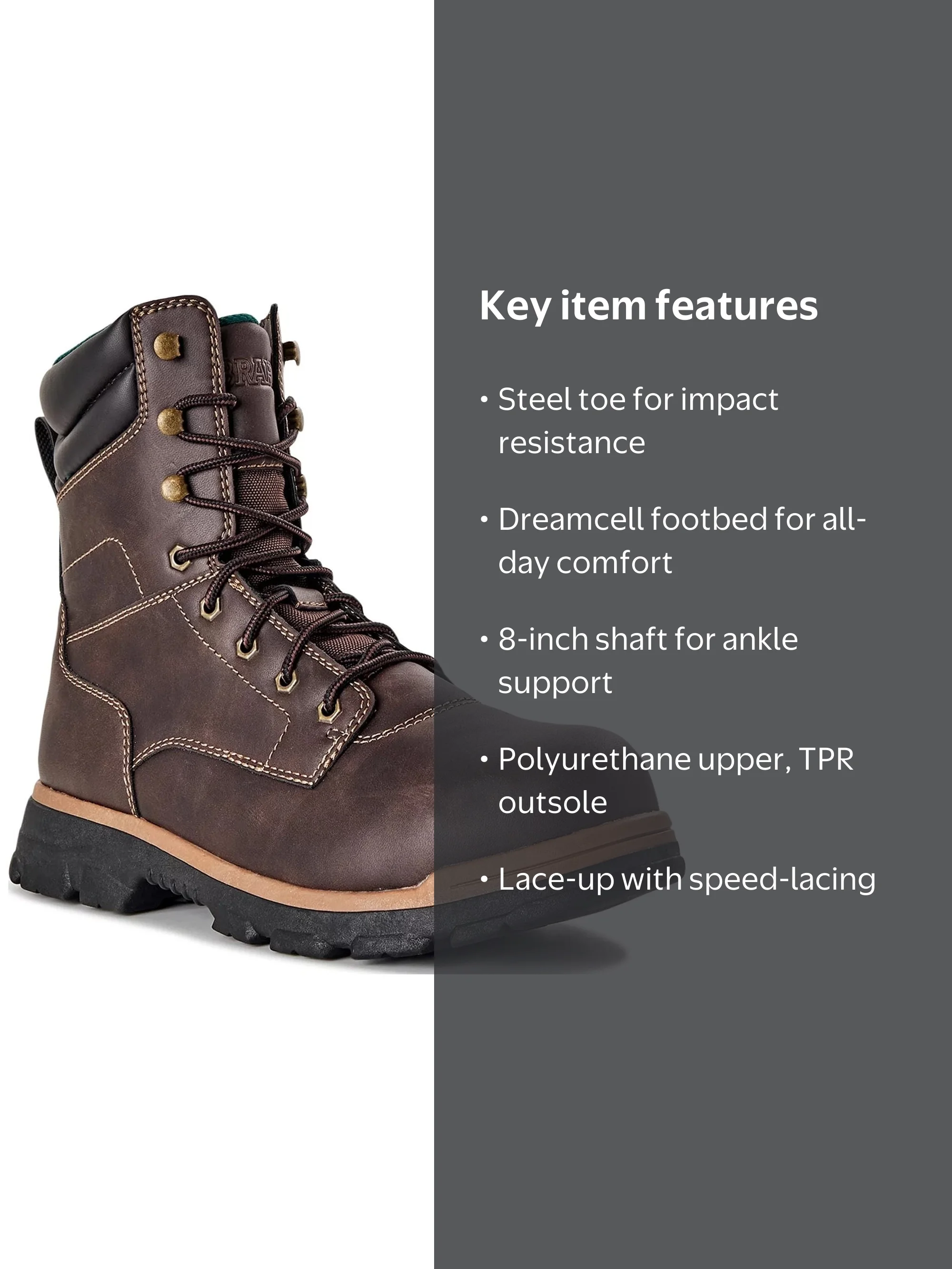 Brahma Koa Mens Steel Toe Work Boots Size 11 Brown Breathable Speed Lacing NWT Brahma Men main image 2