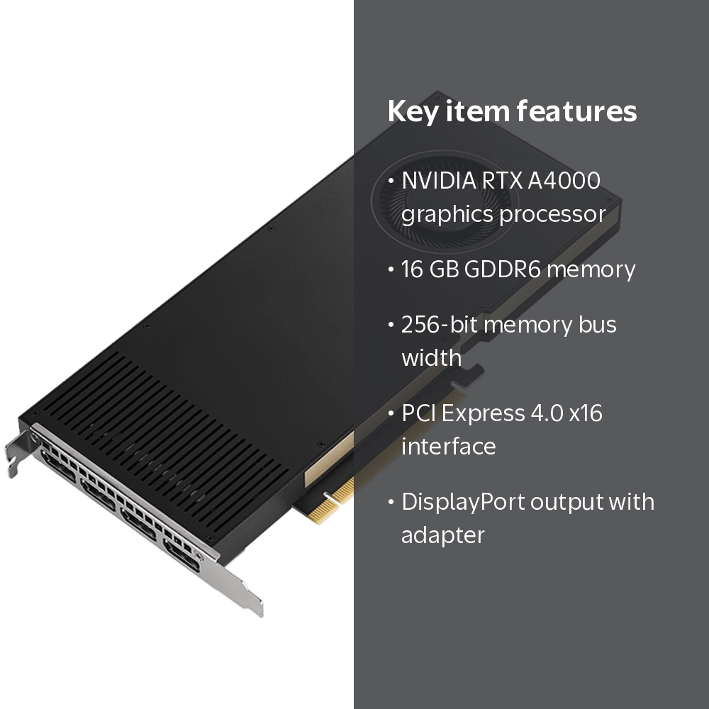 PNY NVIDIA RTX A4000 - 16GB GDDR6 PCI Express 4.0 x16 DisplayPort