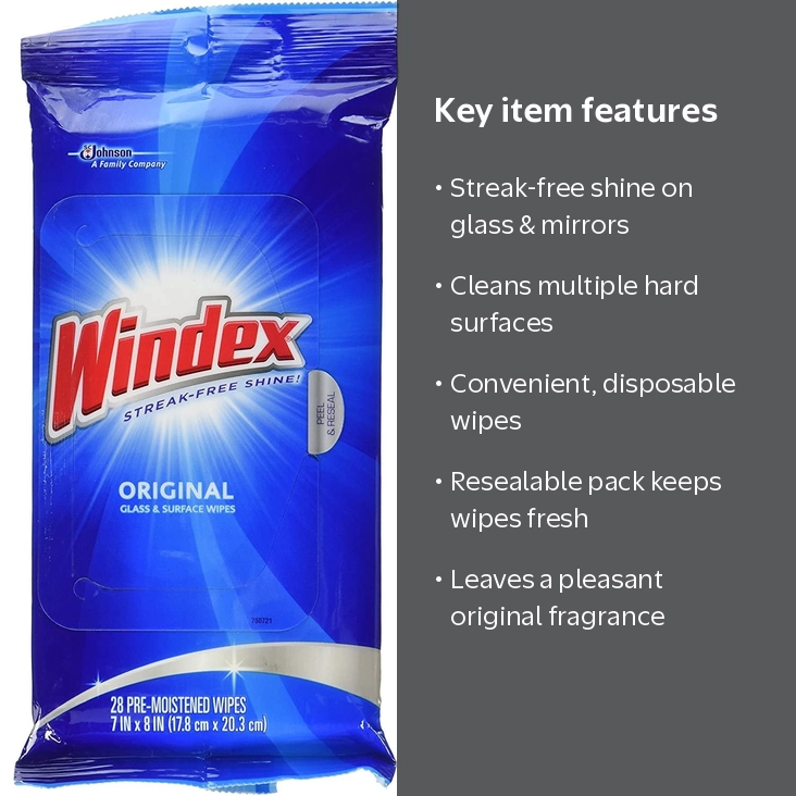 Windex, Glass and Surface Wipes, 28 ct, Original Scent - Walmart.com