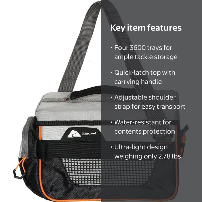a series quick top tackle bag 3600 Evolution Outdoor Largemouth 3.0 this storage box prevents metal objects from slipping off when you open the lid Ozark Trail 3600 Tackle Bag