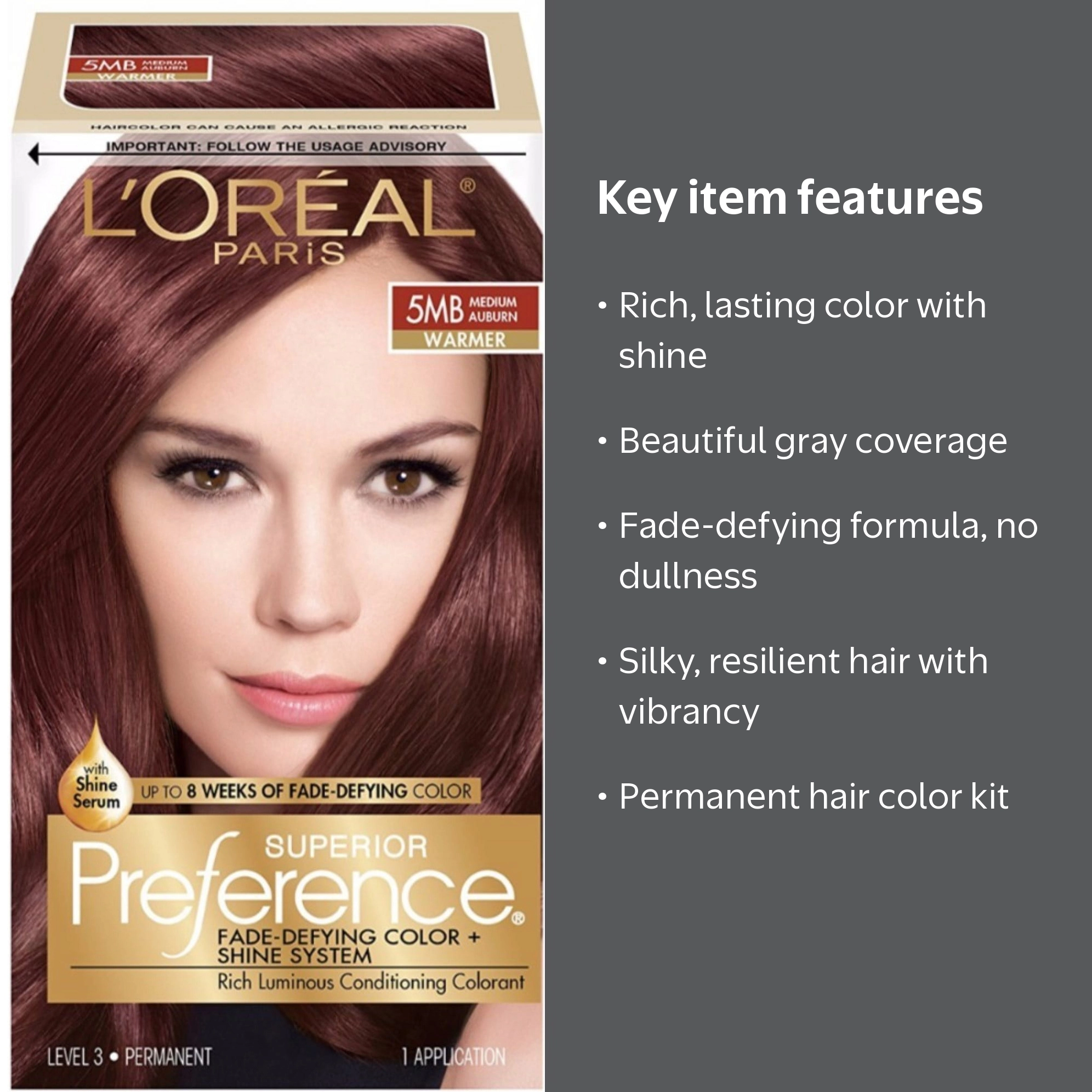 L'OREAL PARIS ★５NB × 1７★本日のみ大幅お値下げ！ L‚ÄôOr√©al Paris, Hair Color, 5MB, Medium Auburn (Warmer) 3pk