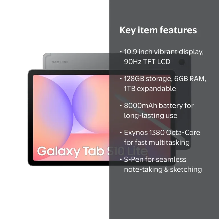 Samsung Galaxy Tab S10 Lite 5G (Wi-Fi+ Cellular – Makes Call) with